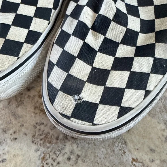 Vans Kids Black and White Checkered Slip-On Sneakers - Picture 4 of 4